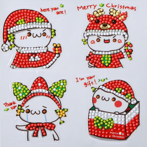 Diamond Art Stickers - Christmas Cats-Peaceful Lotus