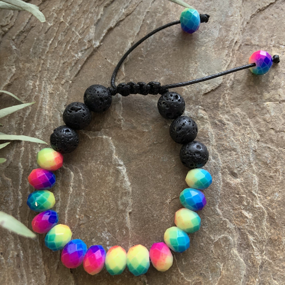 Kids Diffuser Bracelet - Rainbow-Peaceful Lotus
