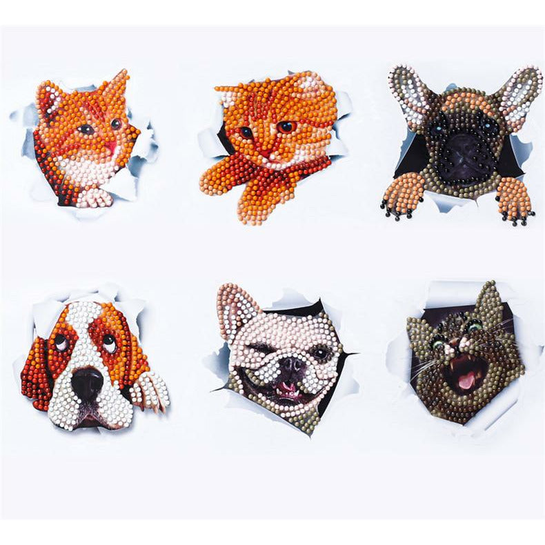 Diamond Art Stickers - Cats and Dogs