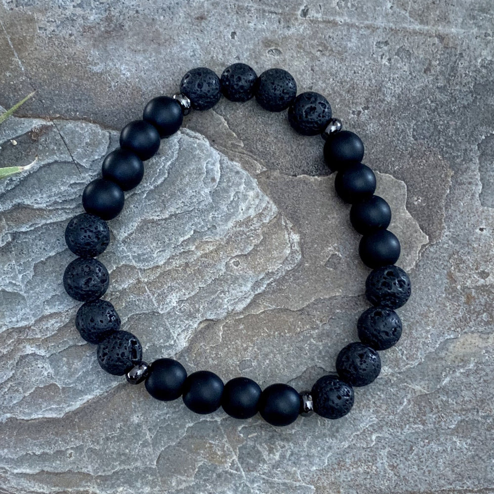 Diffuser Bracelet - Black-Peaceful Lotus