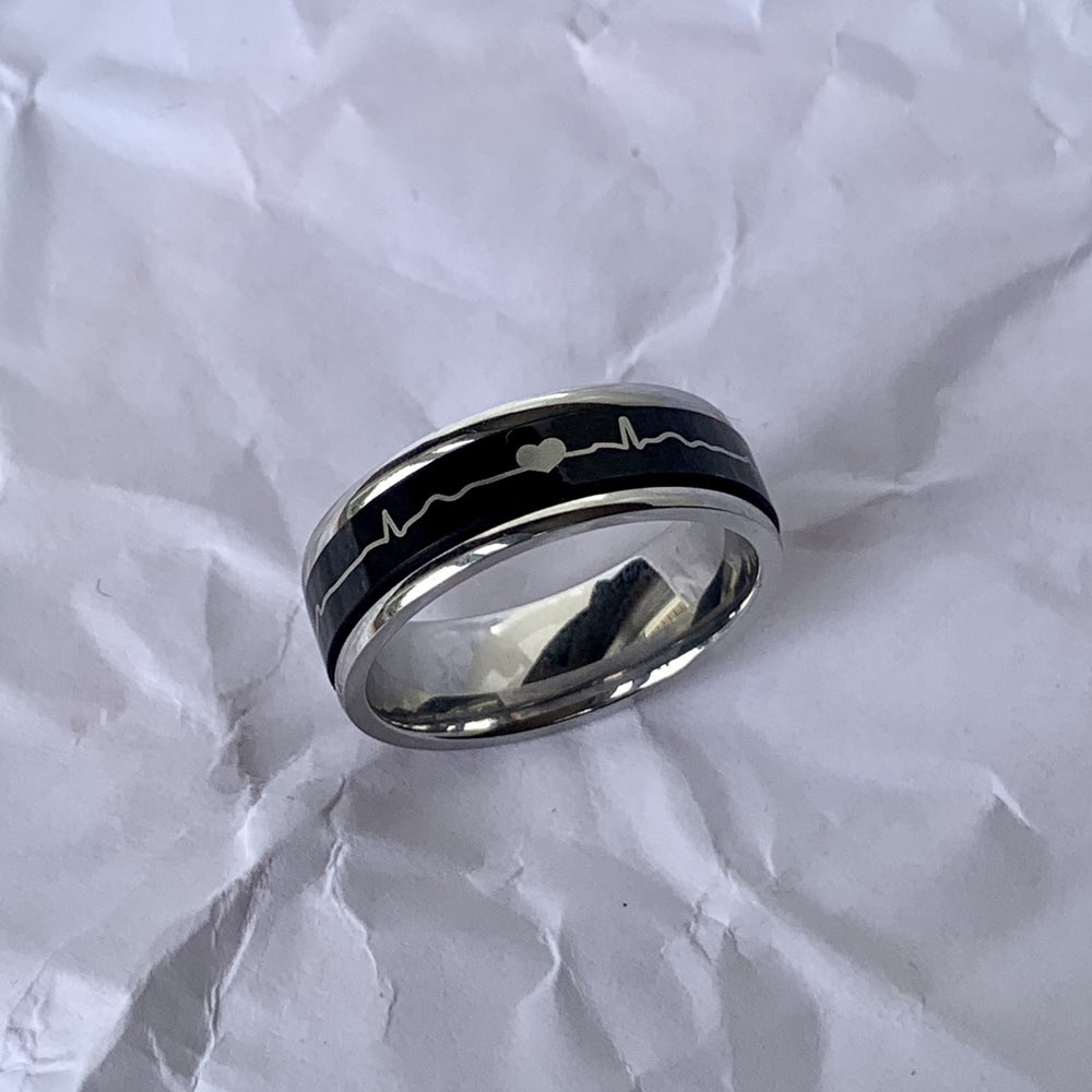 Heartbeat Spinner Ring-Peaceful Lotus