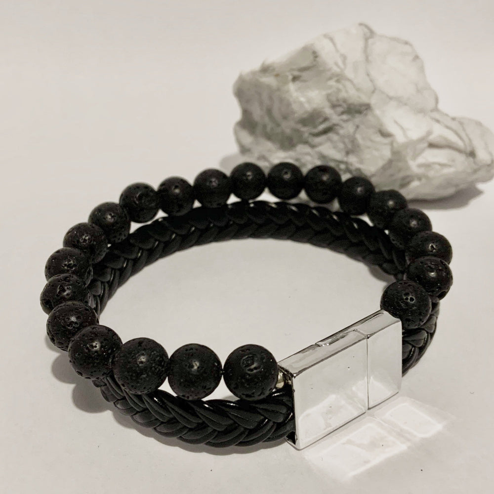 Diffuser Bracelet - Leather-Peaceful Lotus