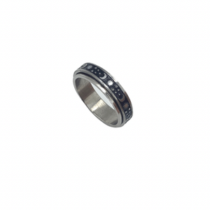 Sun and Moon Spinner Ring-Peaceful Lotus