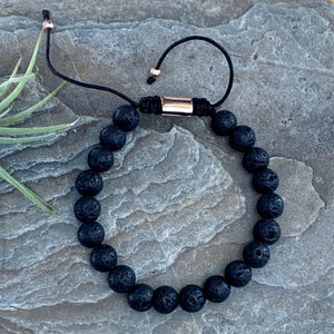 Diffuser Bracelet - Adjustable Black-Peaceful Lotus