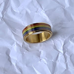 Rainbow Spinner Ring-Peaceful Lotus