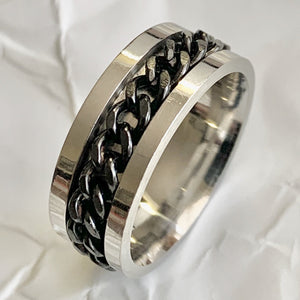 Chain Spinner Ring-Peaceful Lotus
